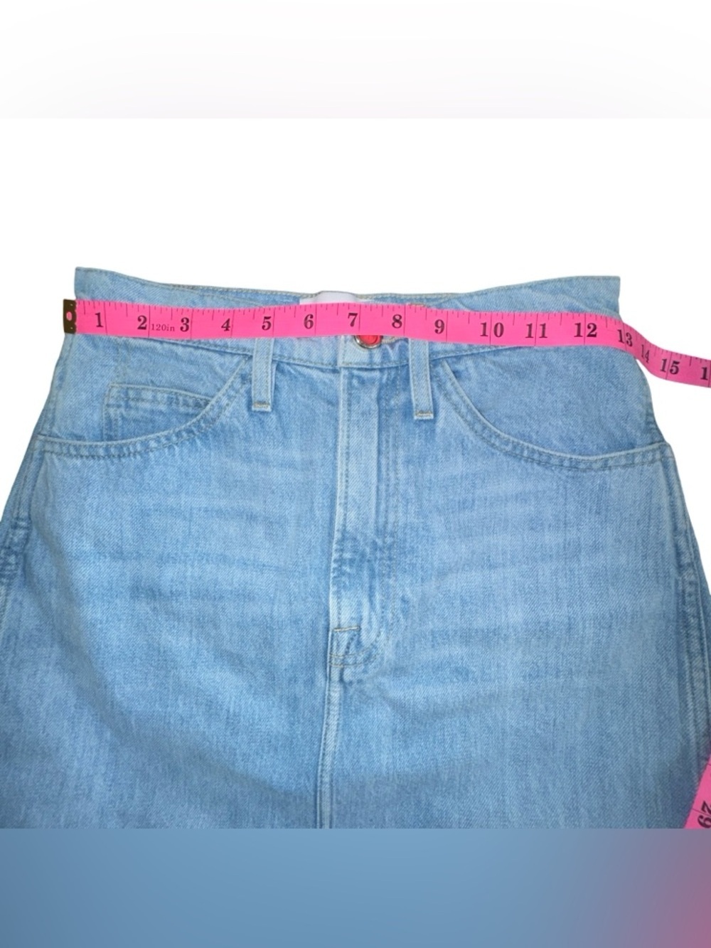 FRAME Le Italien Blue Denim Maxi Skirt - Picture 7 of 9